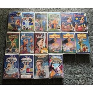 Disney Masterpiece Lot of 16 Sealed VHS Classic Childrens Movies Cinderella